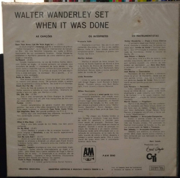 Walter Wanderley Set : When It Was Done (LP, Album, Mono, San)