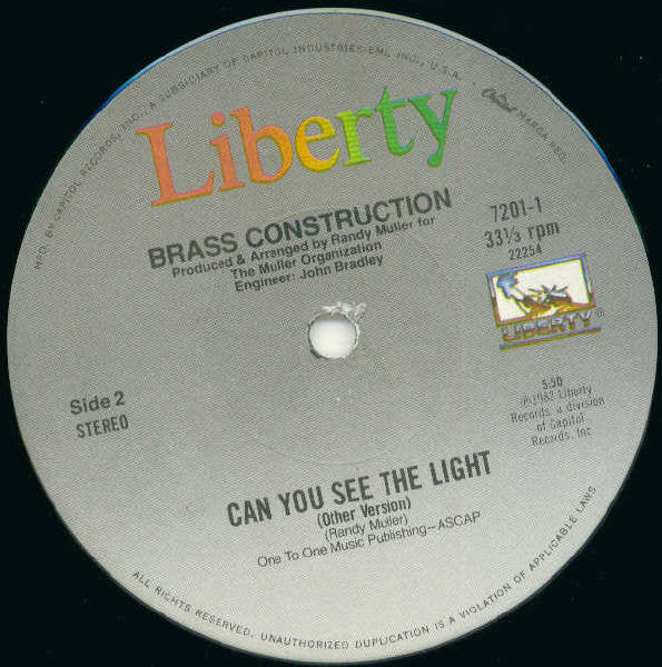 Brass Construction : Can You See The Light (12")