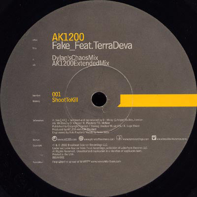 AK1200 Feat. TerraDeva* : Fake (12")