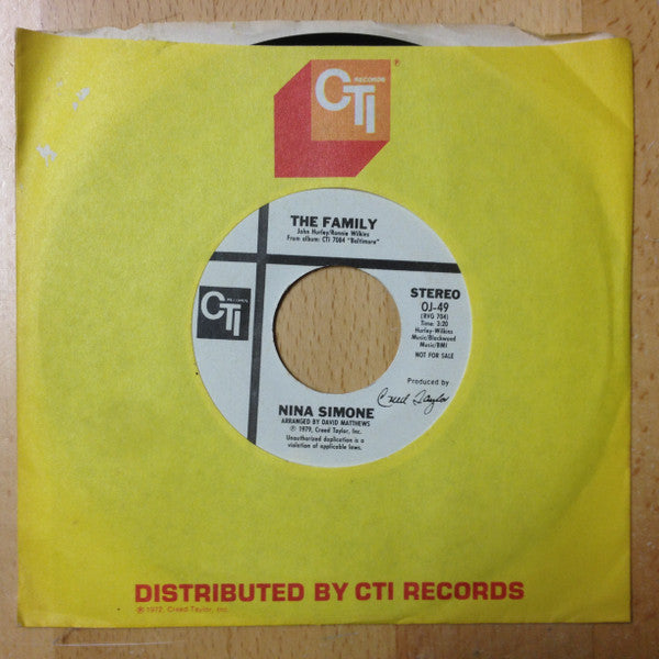 Nina Simone : The Family / That's All I Want From You (7", Single, Promo)
