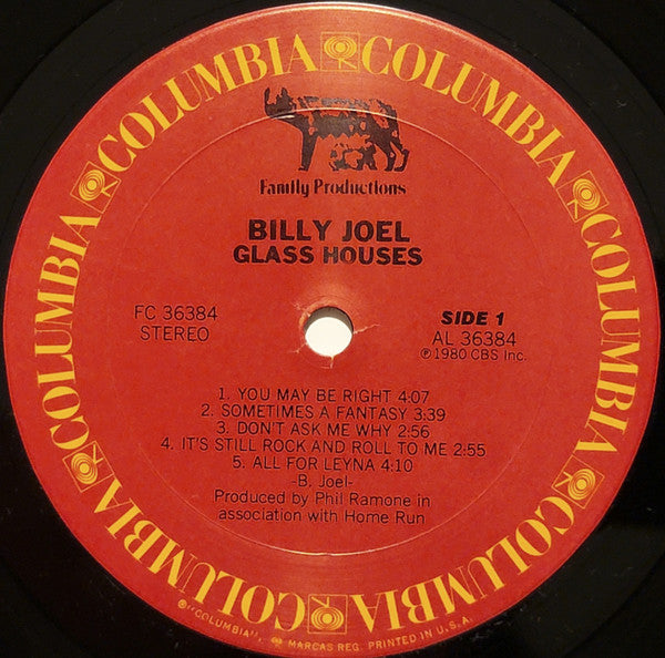 Billy Joel : Glass Houses (LP, Album, Pit)