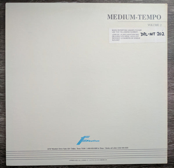 Anonymous : Medium-Tempo Volume 2 (2xLP, Comp, Lib)