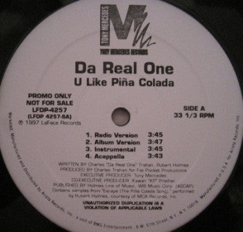Da Real One / Luke : U Like Pina Colada / Let's Ride (12", Promo)