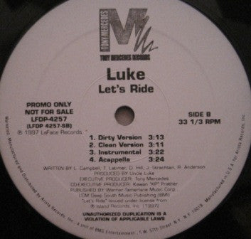 Da Real One / Luke : U Like Pina Colada / Let's Ride (12", Promo)