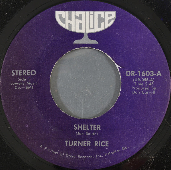 Turner Rice : Shelter (7")
