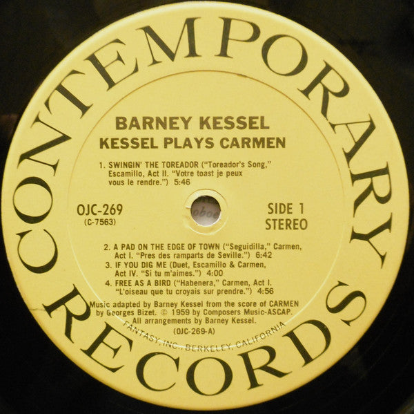 Barney Kessel : Modern Jazz Performances From Bizet's Opera Carmen (LP, Album, RE)