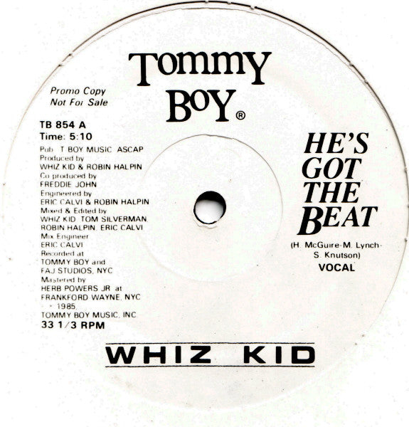 Whiz Kid : He's Got The Beat (12", Promo)