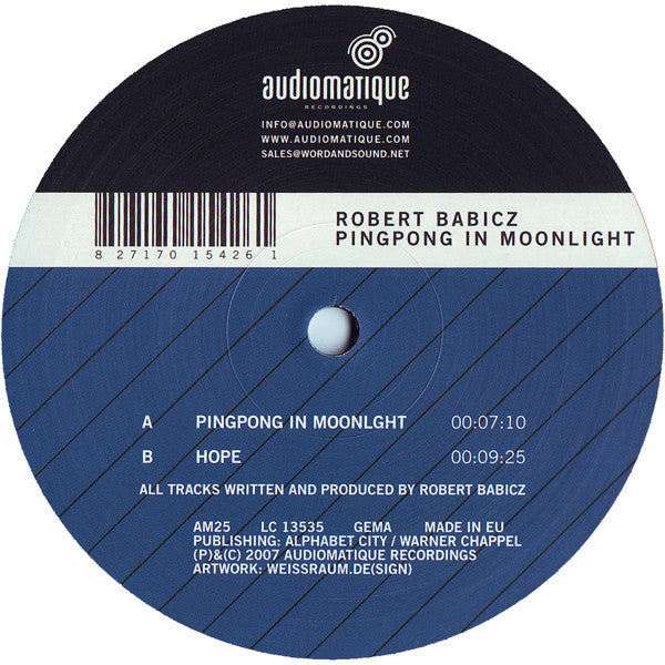Robert Babicz : Pingpong In Moonlight (12")