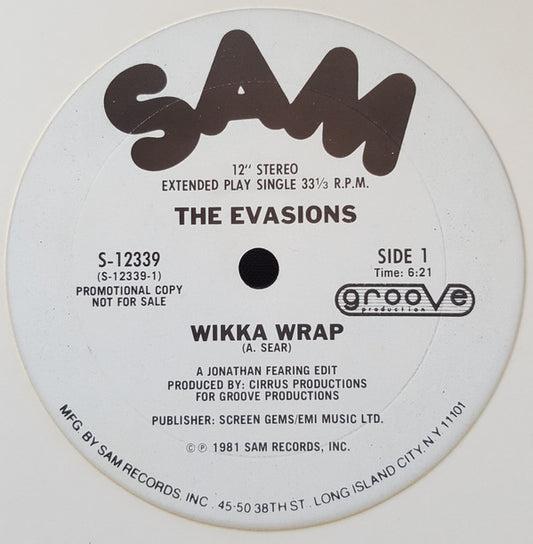 The Evasions : Wikka Wrap (12", Single, Promo)