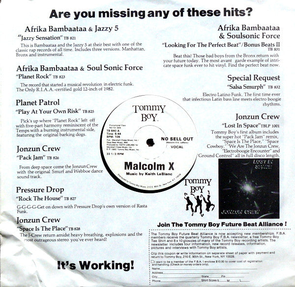 Malcolm X : No Sell Out (12", Promo)