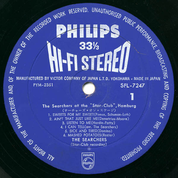 The Searchers : "Sweets For My Sweet" - The Searchers At The Star-Club Hamburg (Live Recording) (LP, Album)