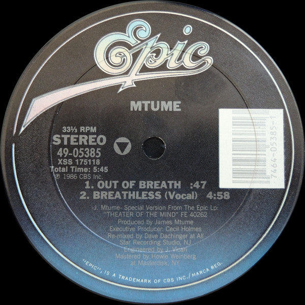 Mtume : Breathless (12", Pit)