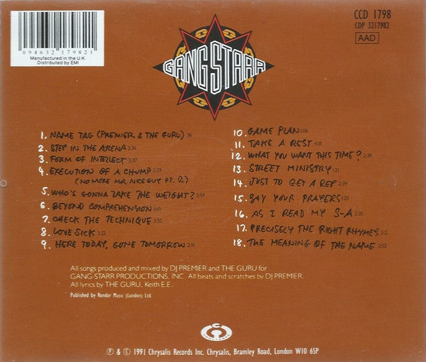 Gang Starr : Step In The Arena (CD, Album, RP, Ude)