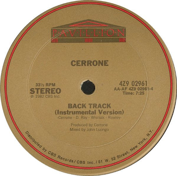 Cerrone : Back Track (12")