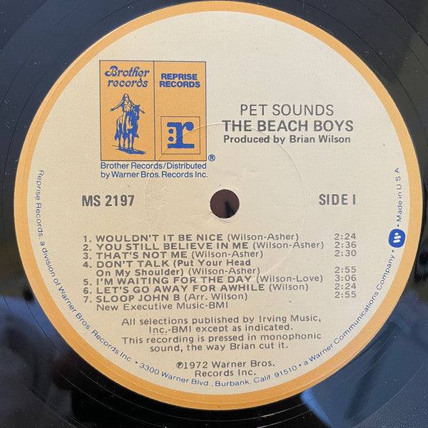 The Beach Boys : Pet Sounds (LP, Album, Mono, RE, Los)