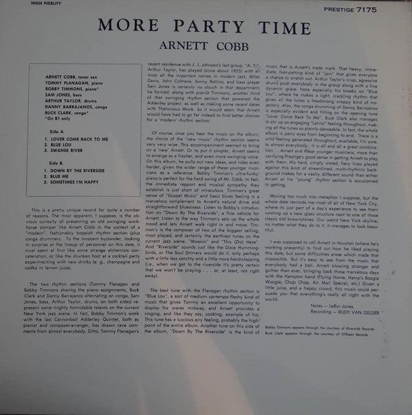 Arnett Cobb : More Party Time (LP, Album)