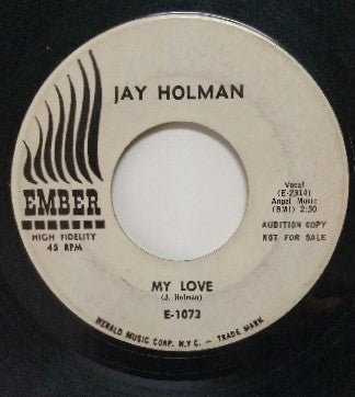 Jay Holman : My Love / So Sincere (7", Promo)