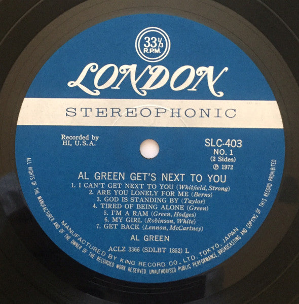 Al Green : Al Green Get's Next To You (LP, Album)