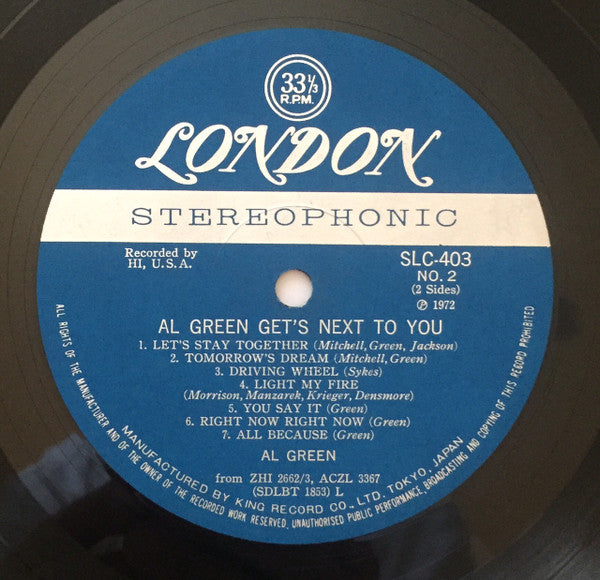 Al Green : Al Green Get's Next To You (LP, Album)
