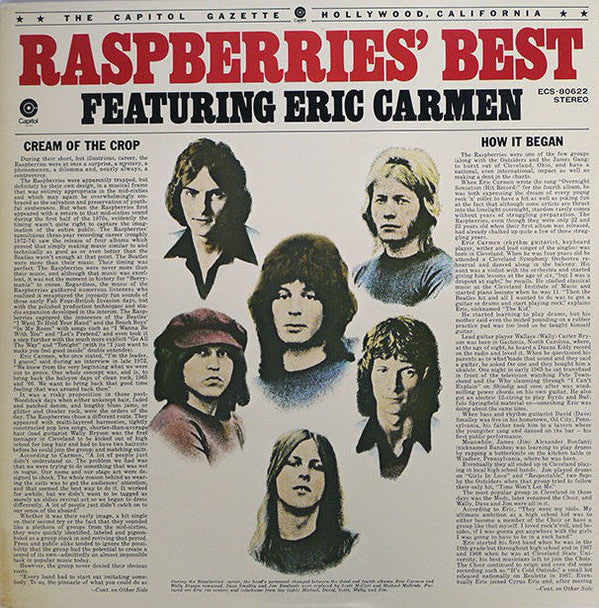 Raspberries Featuring Eric Carmen : Raspberries' Best - Featuring Eric Carmen (LP, Comp)