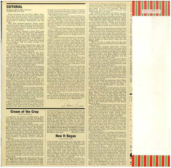 Raspberries Featuring Eric Carmen : Raspberries' Best - Featuring Eric Carmen (LP, Comp)