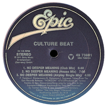 Culture Beat : No Deeper Meaning (12")