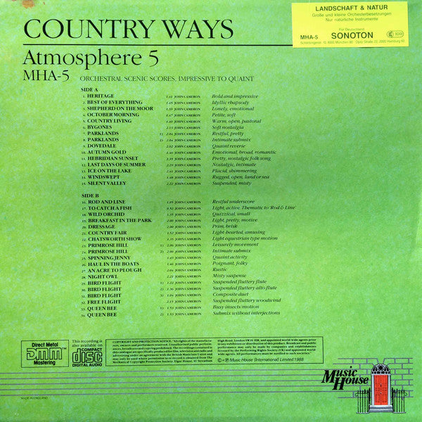 John Cameron (2) : Country Ways (Atmosphere 5) (LP)