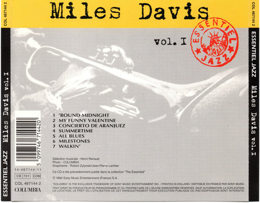 Miles Davis : Miles Davis (Vol. 1) (CD, Comp)