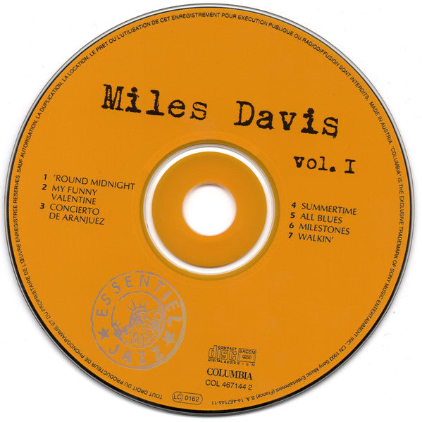Miles Davis : Miles Davis (Vol. 1) (CD, Comp)