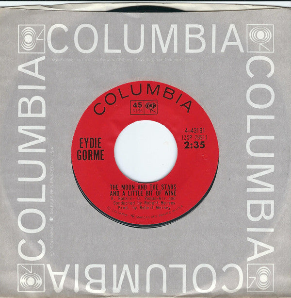 Eydie Gormé : The Moon And The Stars And A Little Bit Of Wine (7", Single, Styrene, San)