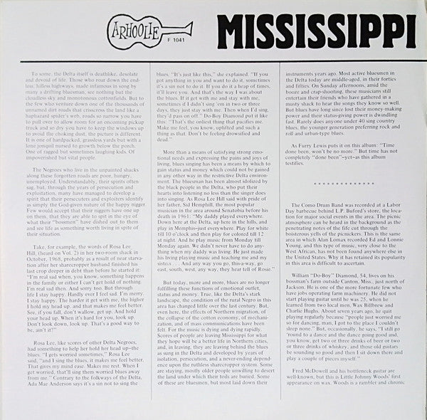 Various : Mississippi Delta Blues Vol. 1 (LP, Album, RP)
