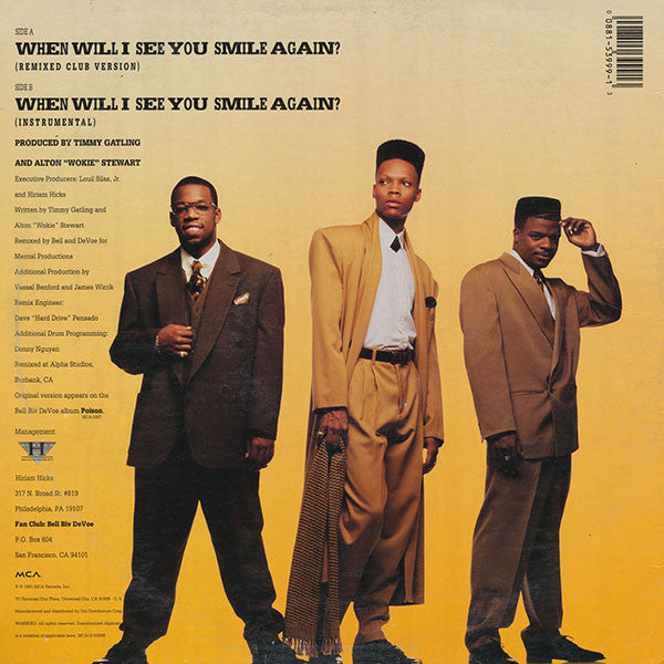 Bell Biv Devoe : When Will I See You Smile Again? (12", Single)