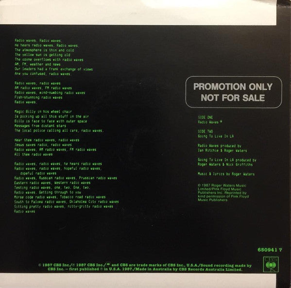 Roger Waters : Radio Waves (7", Single, Promo)