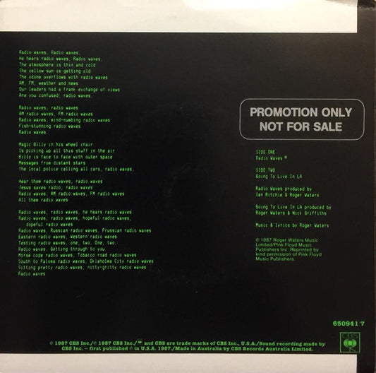 Roger Waters : Radio Waves (7", Single, Promo)
