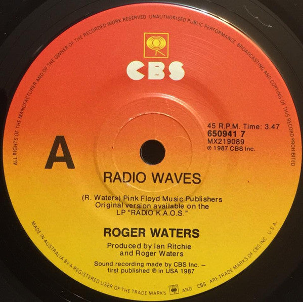 Roger Waters : Radio Waves (7", Single, Promo)
