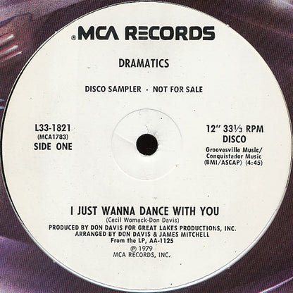 The Dramatics : I Just Wanna Dance With You (12", Promo, Smplr)