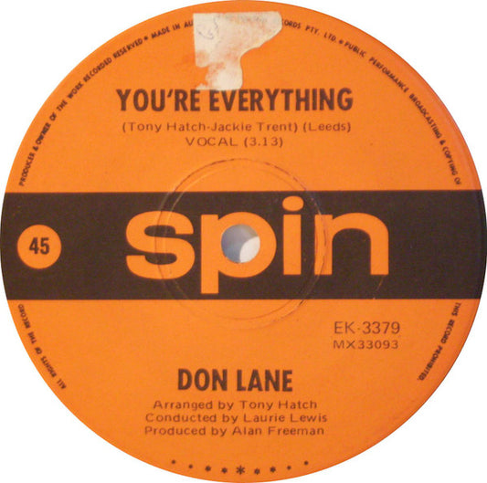 Don Lane : You're Everything (7", Single)