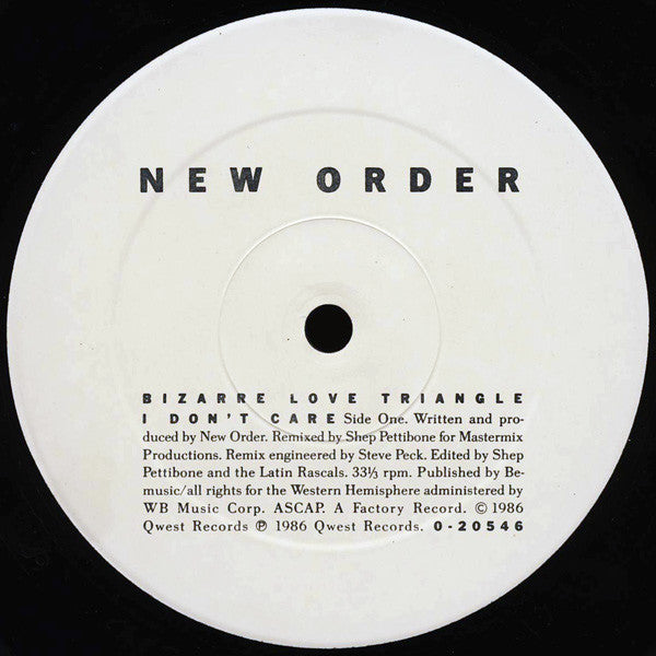 New Order : Bizarre Love Triangle (12", Single, ARC)