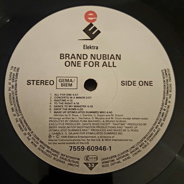 Brand Nubian : One For All (LP, Album)
