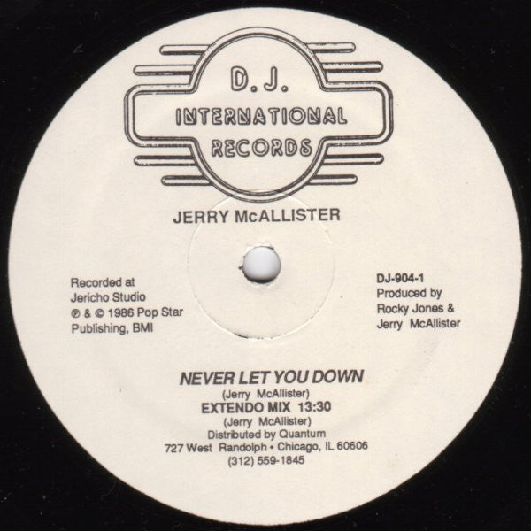 Jerry McAllister* : Never Let You Down (12")