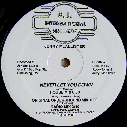 Jerry McAllister* : Never Let You Down (12")