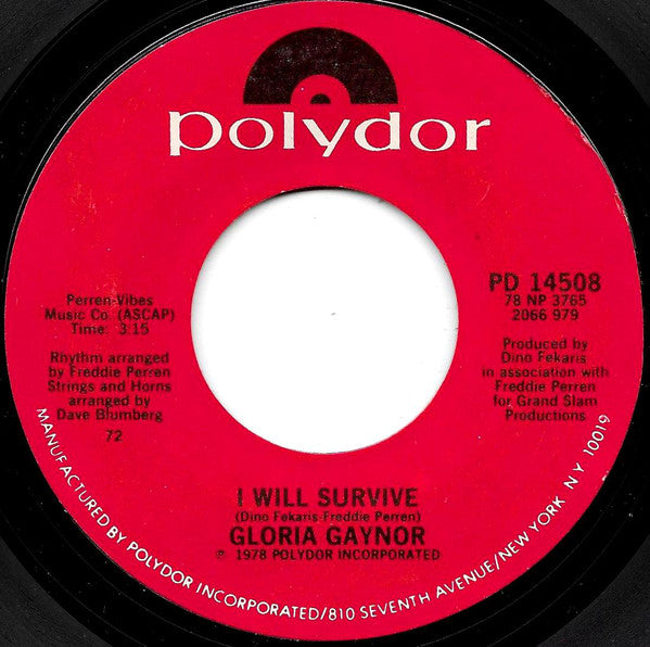 Gloria Gaynor : I Will Survive / Substitute (7", Single, Styrene, 72 )