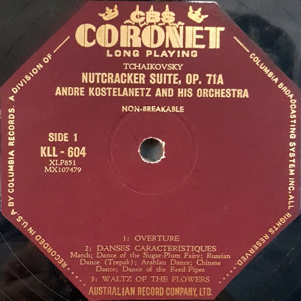 Tchaikovsky* : Andre Kostelanetz And His Orchestra* / Andre Kostelanetz* Conducting The Robin Hood Dell Orchestra Of Philadelphia* : Nutcracker Suite / Music Of Tchaikovsky (LP, Mono)
