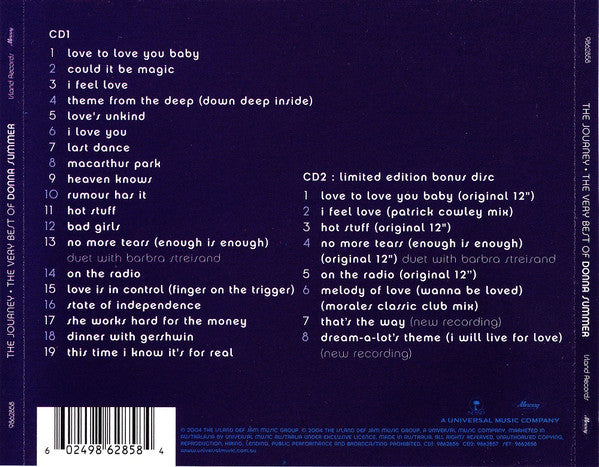 Donna Summer : The Journey • The Very Best Of Donna Summer (2xCD, Comp, Ltd)