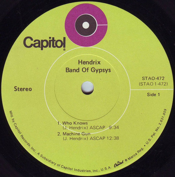Hendrix* : Band Of Gypsys (LP, Album, L.A)