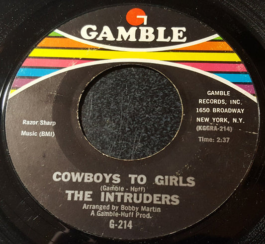 The Intruders : Cowboys To Girls / Turn The Hands Of Time (7", Single)