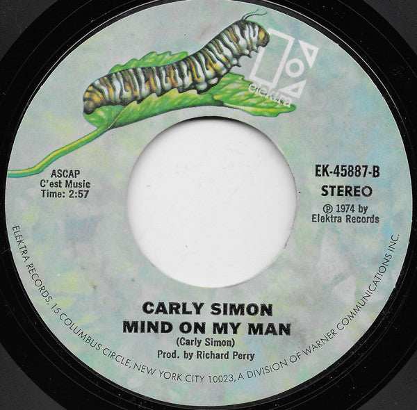 Carly Simon : Haven't Got Time For The Pain (7", Single, Styrene, Mon)