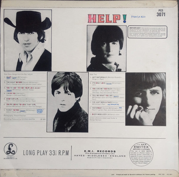 The Beatles : Help! (LP, Album, RE)