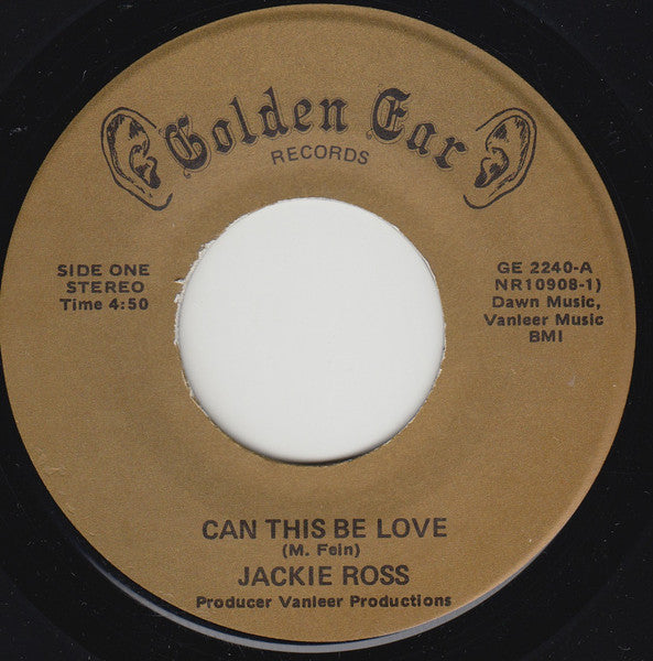 Jackie Ross : Can This Be Love (7")