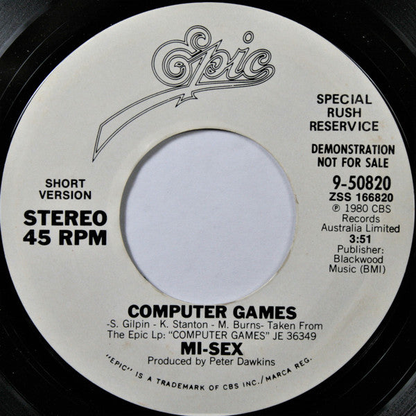 Mi-Sex : Computer Games (7", Promo, Styrene)